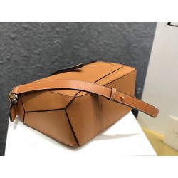 Loewe Small Puzzle Bag In Tan Grained Calfskin 250