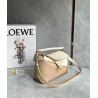 Loewe Puzzle Small Bag in Multicolor Angora and Beige Calfskin 298