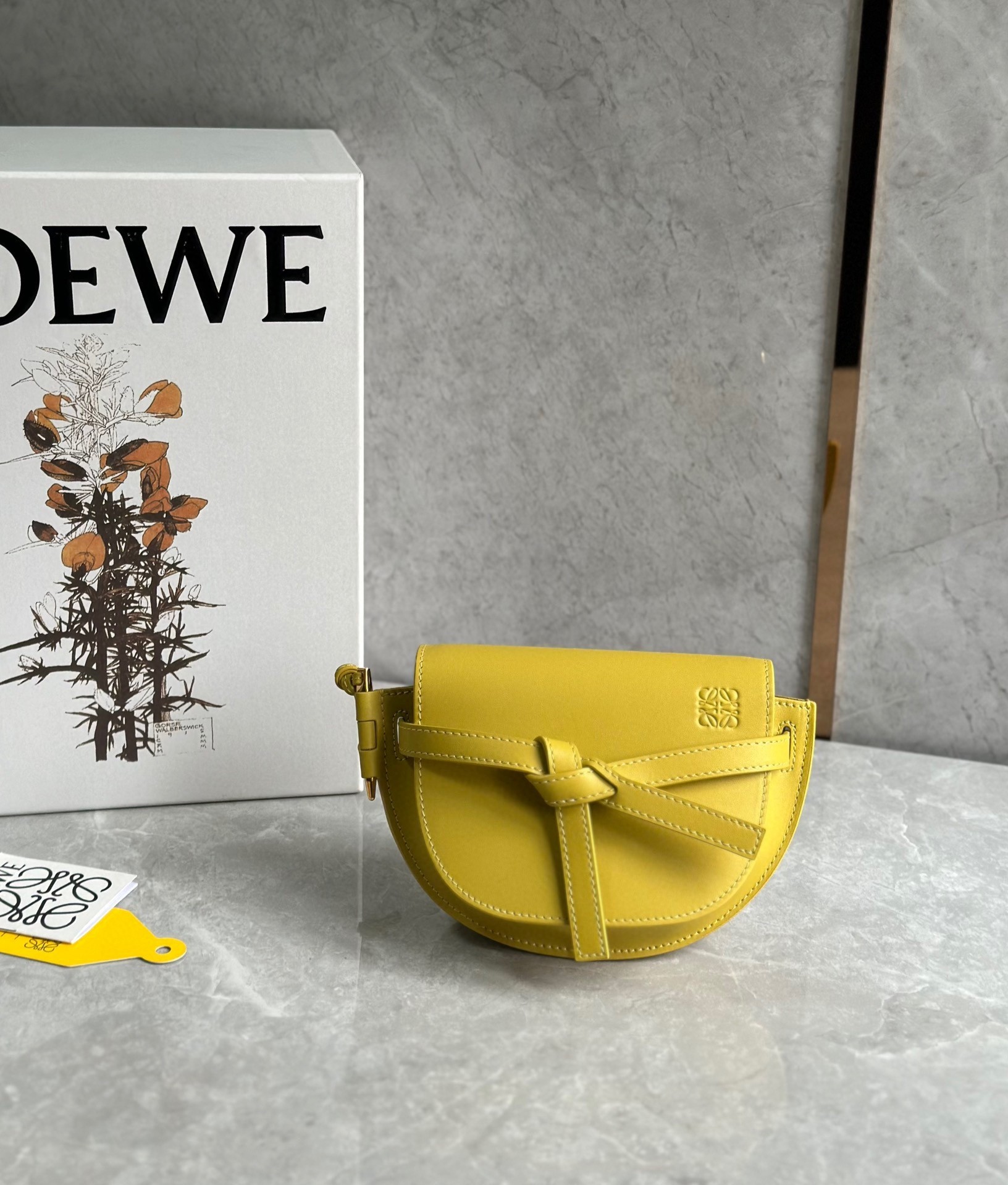 Loewe Gate Dual Mini Bag in Yellow Calfskin 634