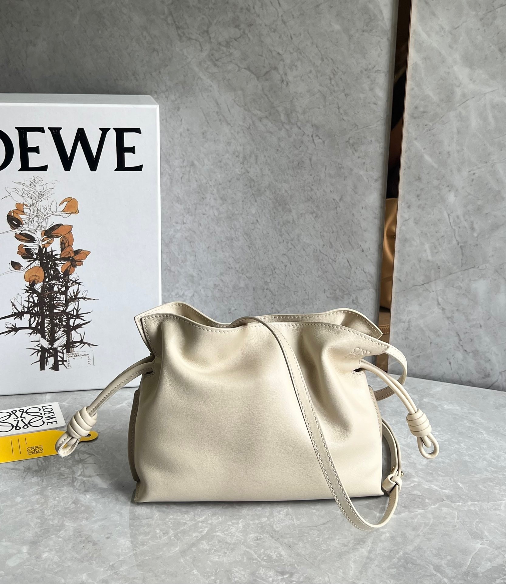 Loewe Mini Flamenco Clutch Bag In Angora Calfskin 687