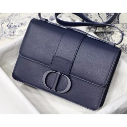 Dior 30 Montaigne Bag In Indigo Blue Matte Grained Calfskin 948