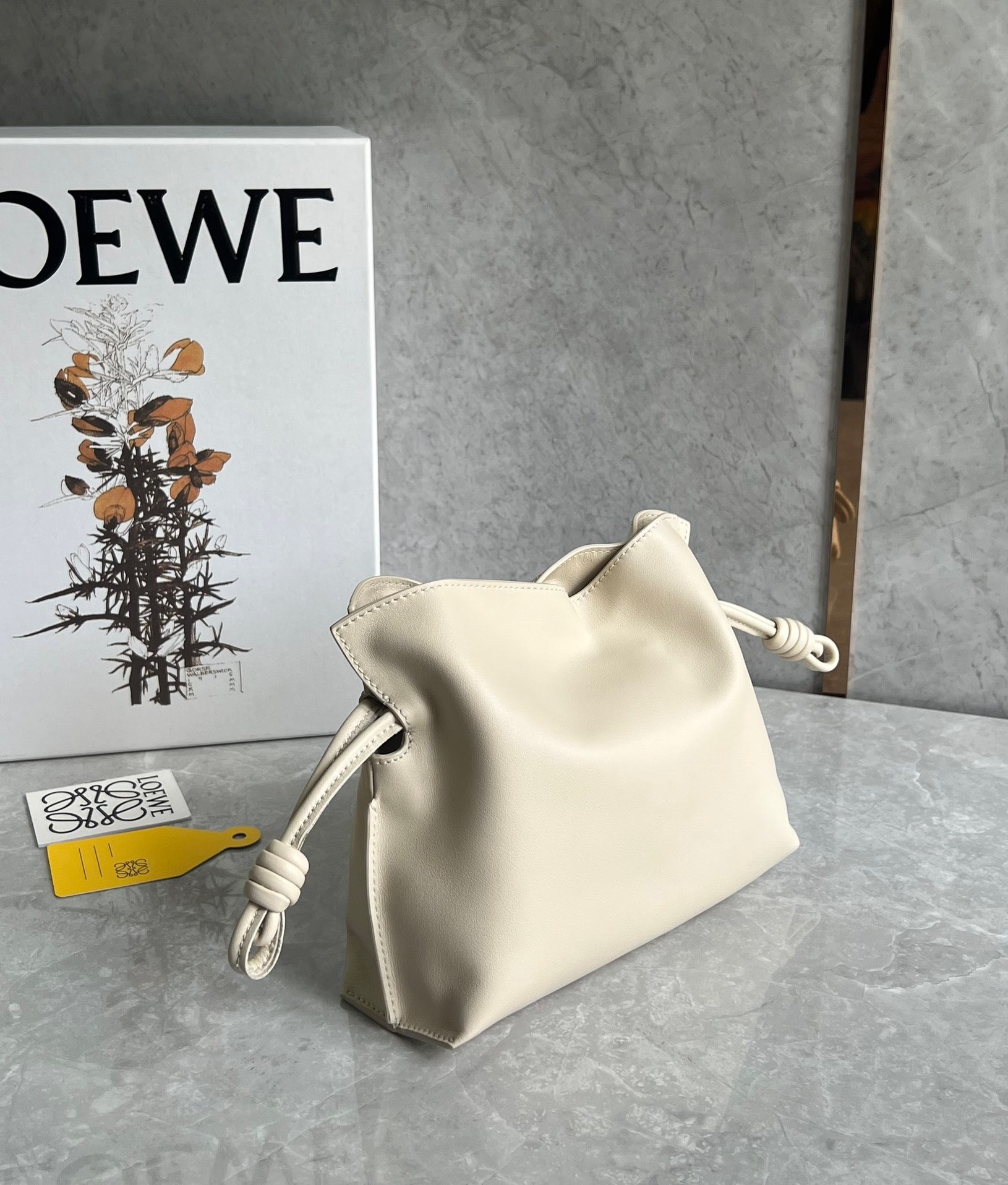 Loewe Mini Flamenco Clutch Bag In Angora Calfskin 687