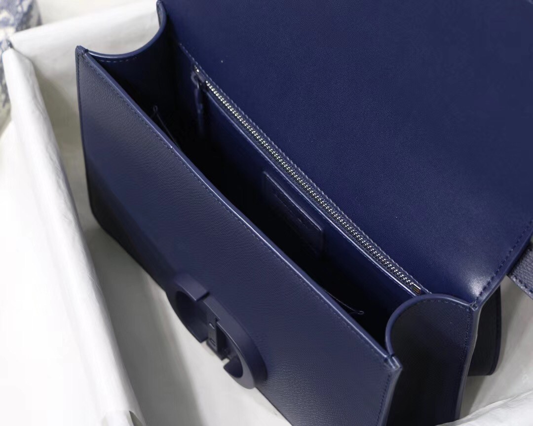 Dior 30 Montaigne Bag In Indigo Blue Matte Grained Calfskin 948