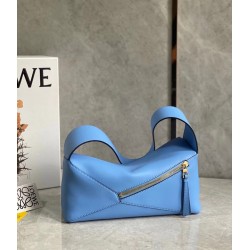 Loewe Puzzle Hobo Bag In Blue Nappa Calfskin 742