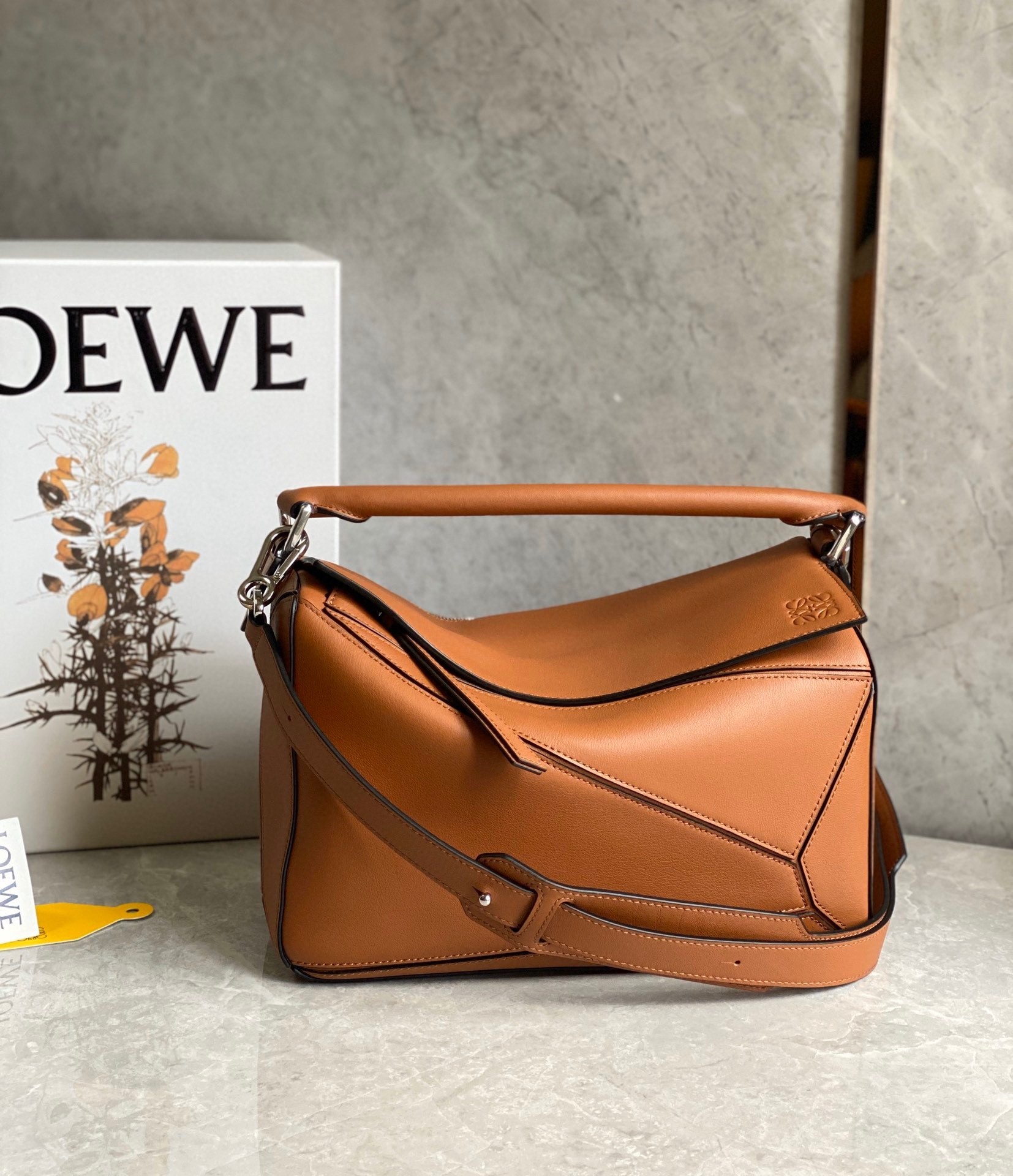 Loewe Puzzle Medium Bag In Brown Classic Calfskin 804