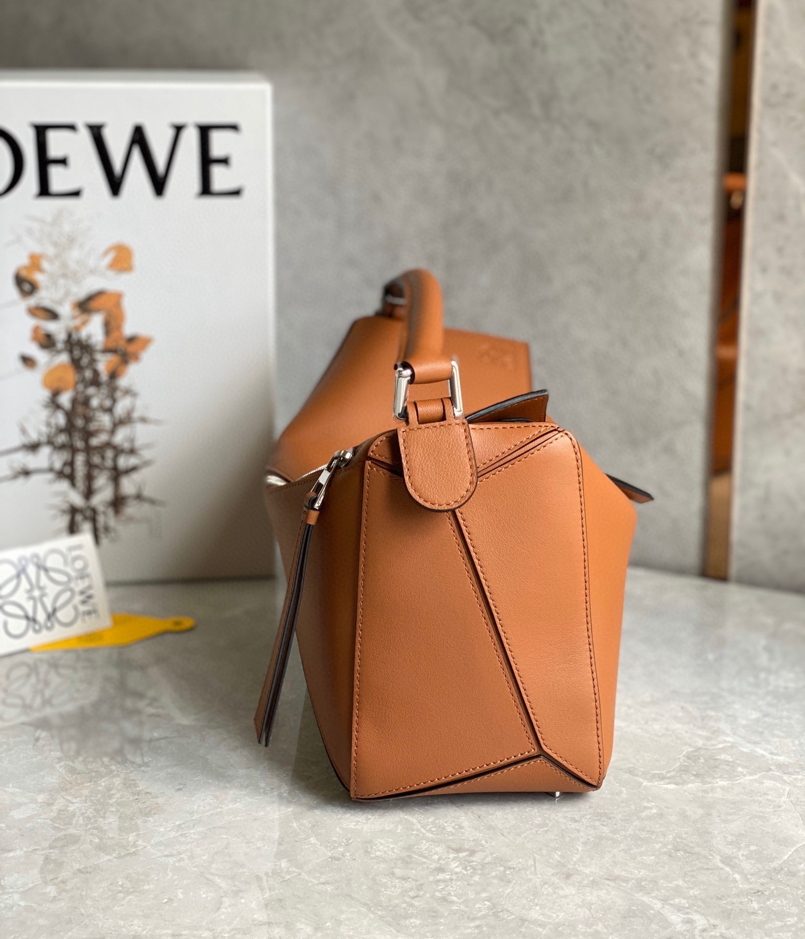 Loewe Puzzle Medium Bag In Brown Classic Calfskin 804