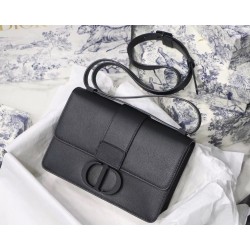 Dior 30 Montaigne Bag In Black Ultra Matte Grained Calfskin 723