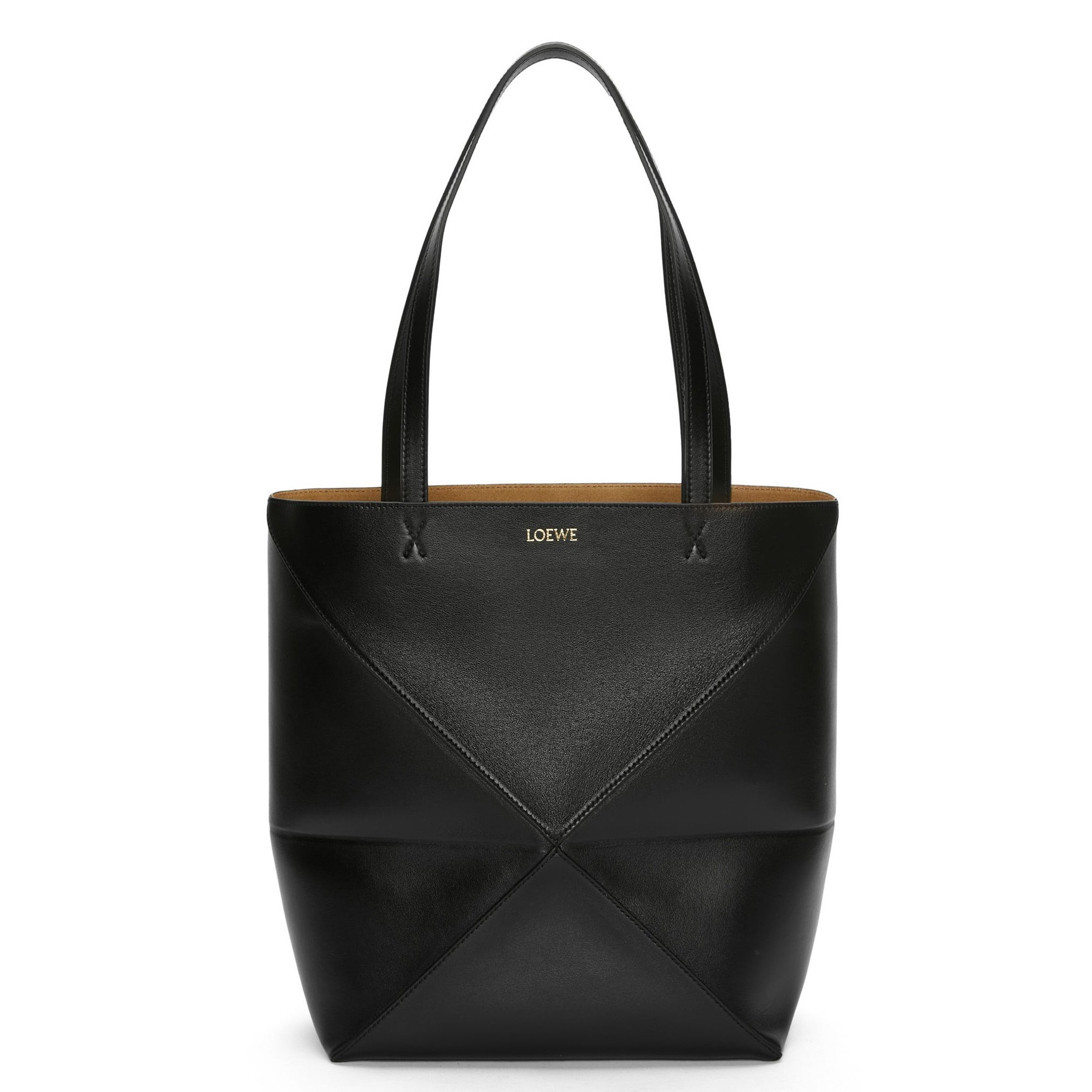 Loewe Medium Puzzle Fold Tote Bag in Black Calfskin 845