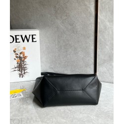 Loewe Medium Puzzle Fold Tote Bag in Black Calfskin 845