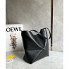 Loewe Medium Puzzle Fold Tote Bag in Black Calfskin 845