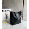 Loewe Medium Puzzle Fold Tote Bag in Black Calfskin 845