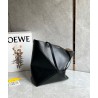 Loewe Medium Puzzle Fold Tote Bag in Black Calfskin 845