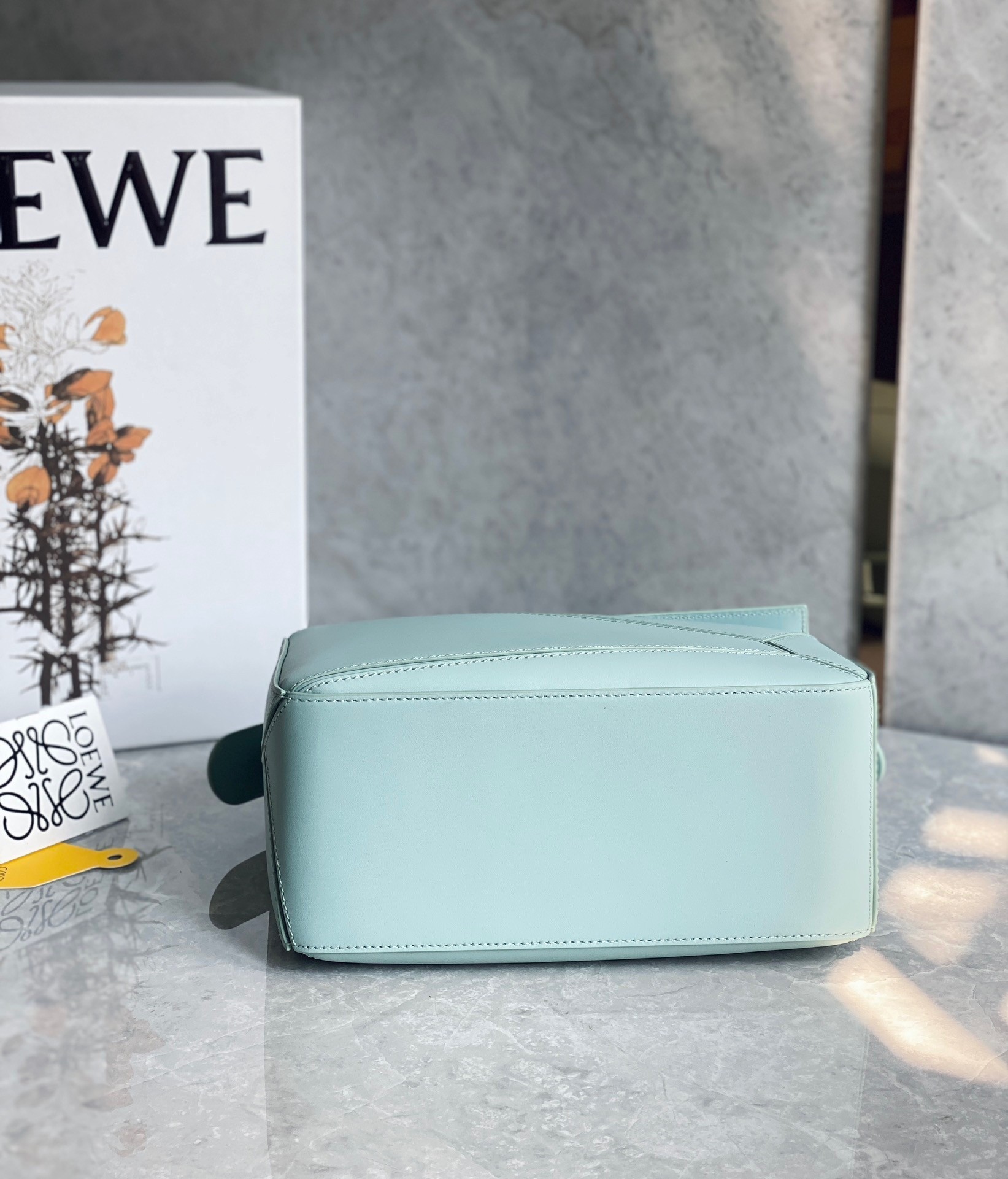 Loewe Puzzle Small Bag In Aquamarine Satin Calfskin 872