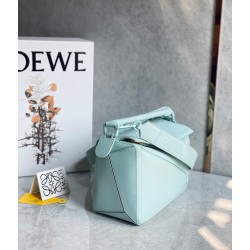 Loewe Puzzle Small Bag In Aquamarine Satin Calfskin 872