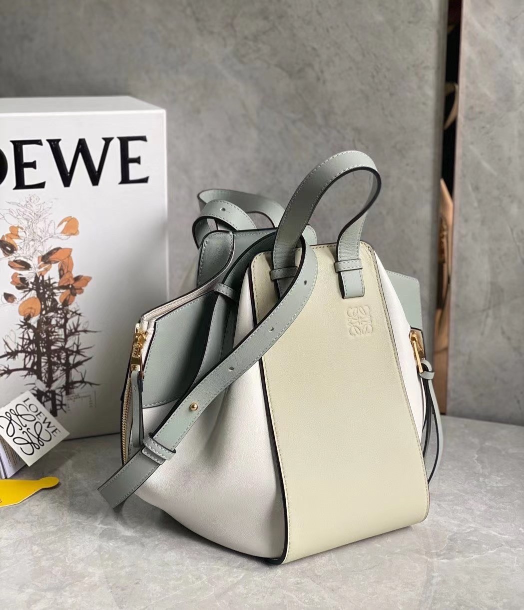 Loewe Small Hammock Multicolour Bag In Grey Calfskin 913