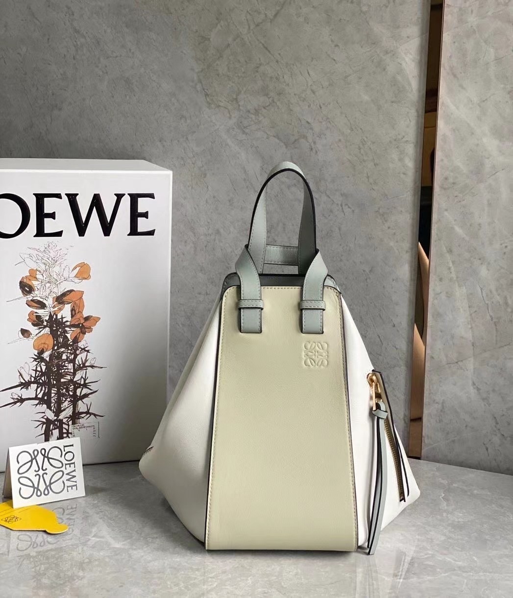 Loewe Small Hammock Multicolour Bag In Grey Calfskin 913