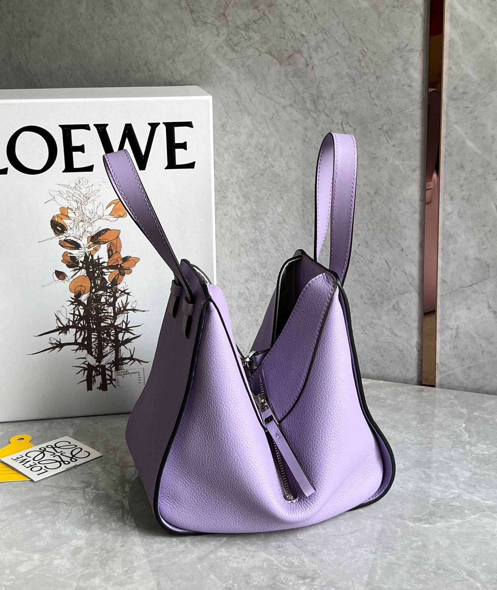 Loewe Compact Hammock Bag in Light Mauve Grained Calfskin 937