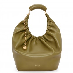 Loewe Medium Squeeze Bag in Olive Nappa Lambskin 975