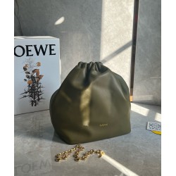 Loewe Medium Squeeze Bag in Olive Nappa Lambskin 975