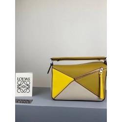 Loewe Small Puzzle Bag In Ochre/Yellow/Beige Calfskin 001