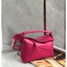 Loewe Puzzle Edge Small Bag In Ruby Red Satin Calfskin 124