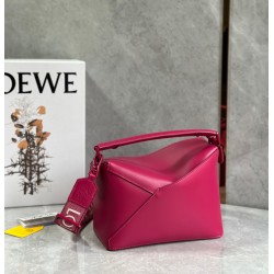 Loewe Puzzle Edge Small Bag In Ruby Red Satin Calfskin 124