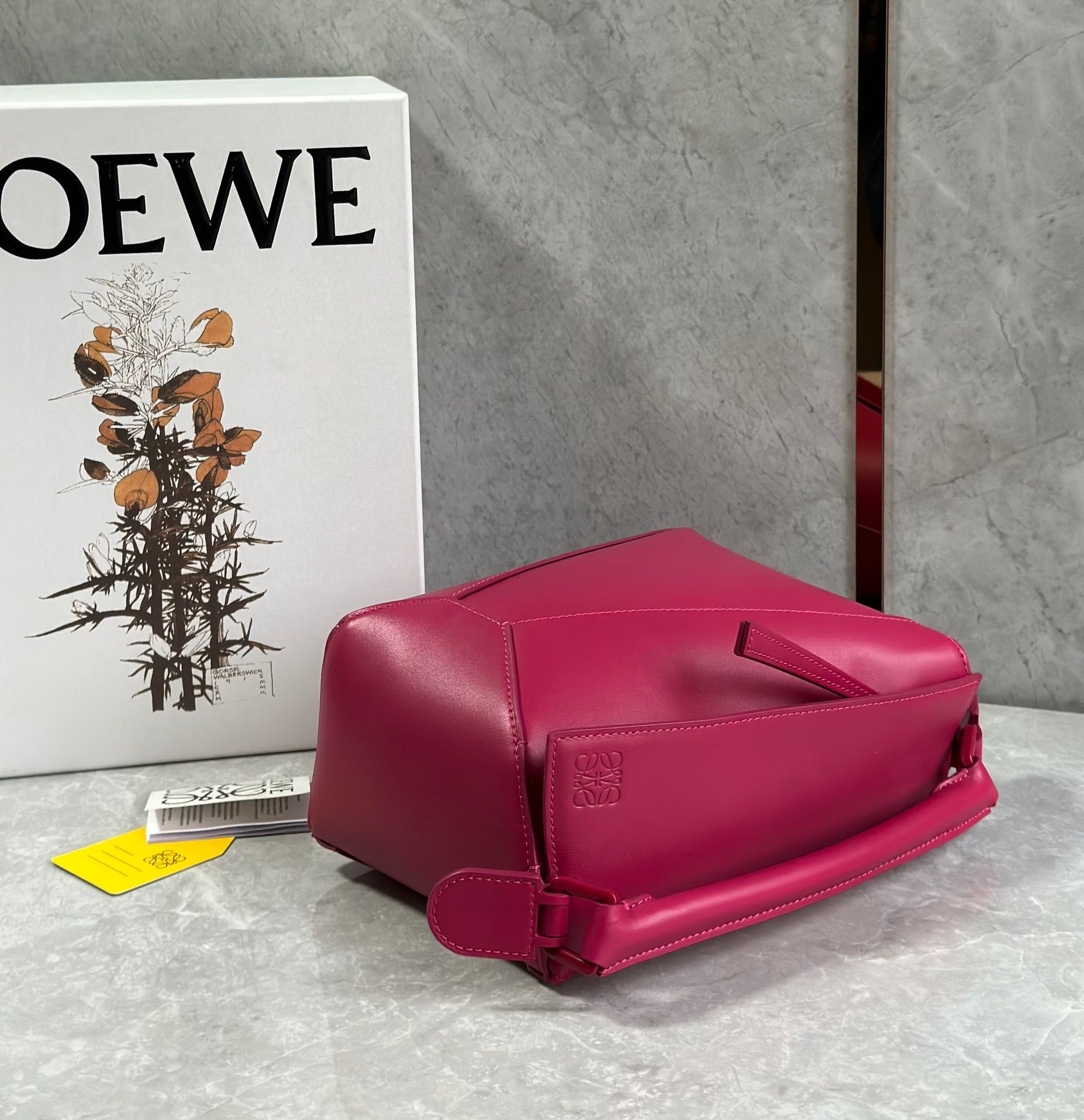 Loewe Puzzle Edge Small Bag In Ruby Red Satin Calfskin 124