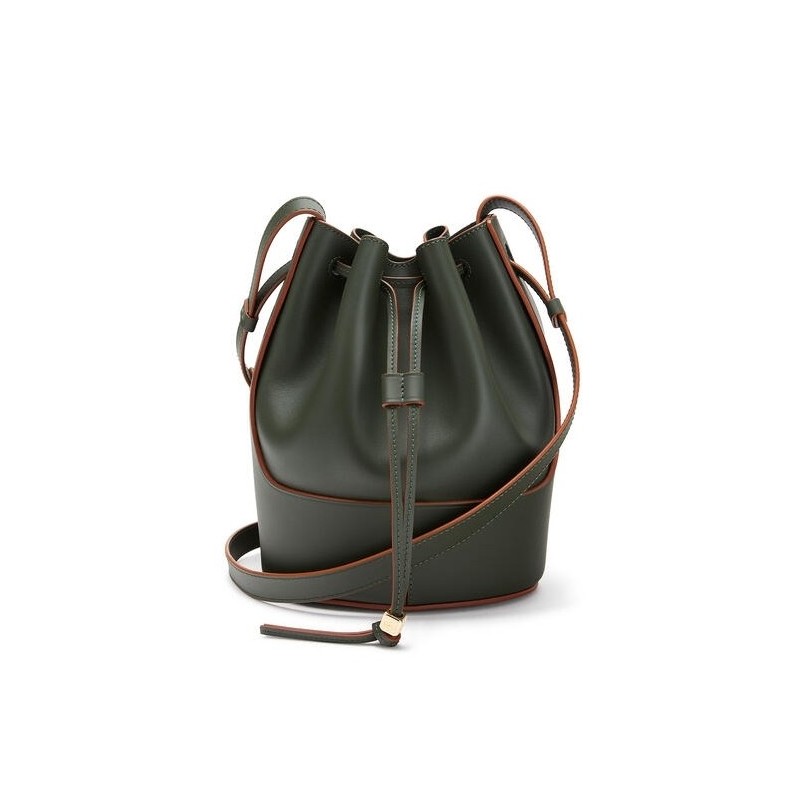 Loewe Small Balloon Bucket Bag In Khaki Calfskin 162