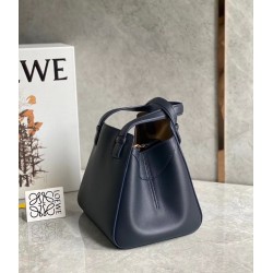 Loewe Hammock Nugget Bag In Navy Blue Calfskin 421