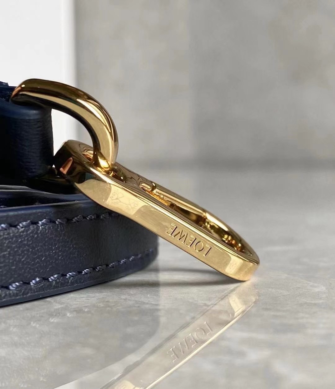 Loewe Hammock Nugget Bag In Navy Blue Calfskin 421