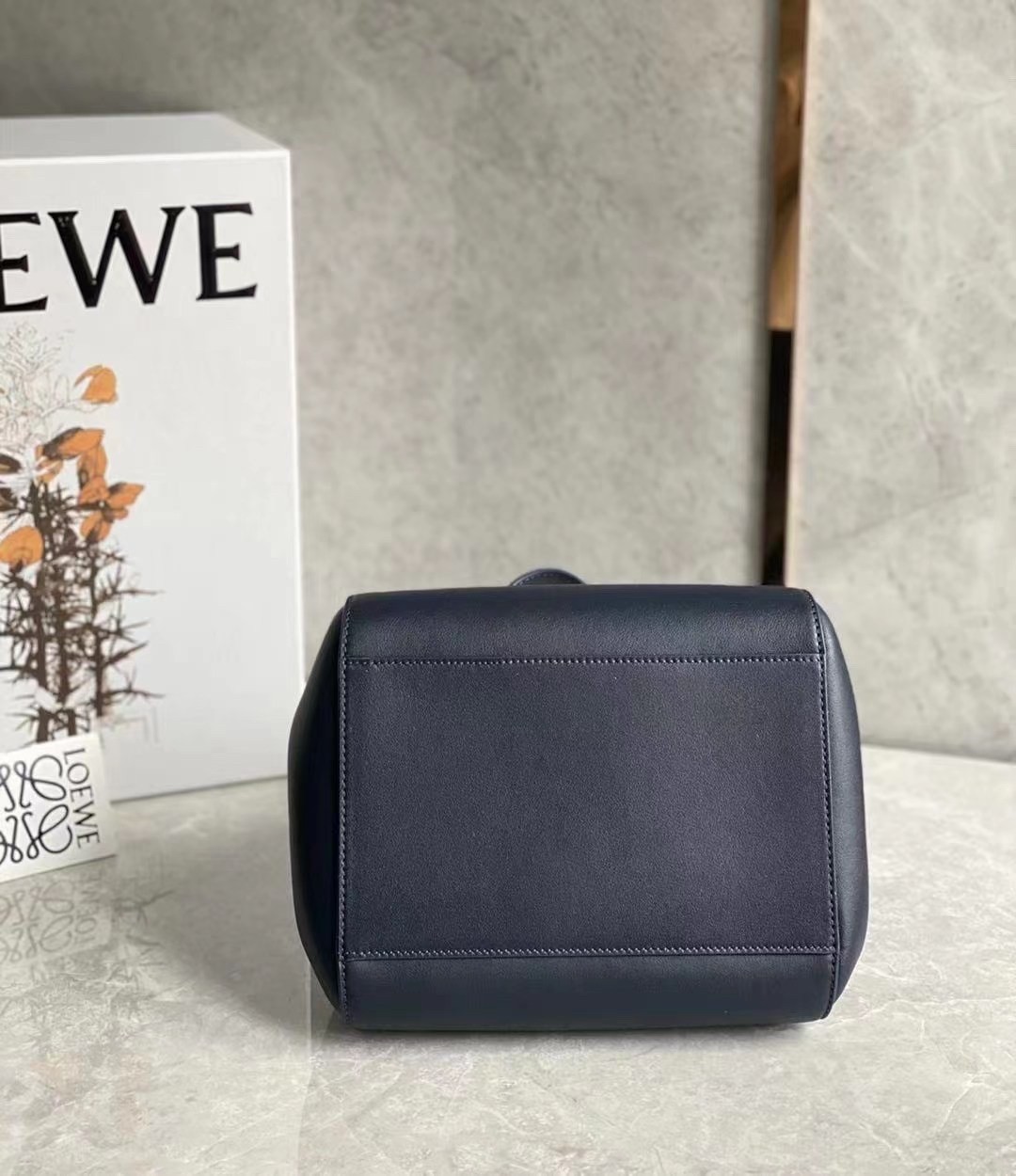 Loewe Hammock Nugget Bag In Navy Blue Calfskin 421