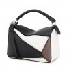 Loewe Small Puzzle Bag In Black/Taupe/White Calfskin 602