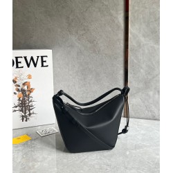 Loewe Mini Hammock Hobo Bag in Black Calfskin 009
