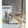 Loewe Puzzle Small Bag in Multicolour Warm Desert and White Calfskin 040