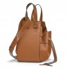 Loewe Mini Hammock Drawstring Bag In Brown Leather 076