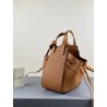 Loewe Mini Hammock Drawstring Bag In Brown Leather 076