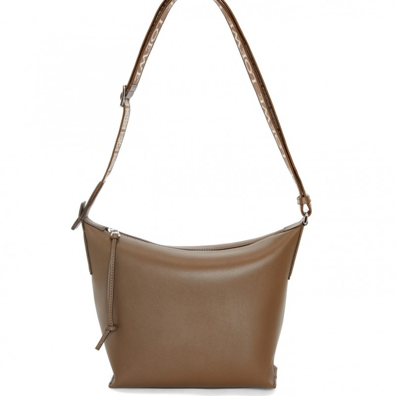 Loewe Cubi Small Bag in Winter Brown Calfskin and Jacquard 151