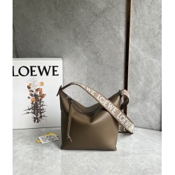 Loewe Cubi Small Bag in Winter Brown Calfskin and Jacquard 151