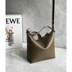 Loewe Cubi Small Bag in Winter Brown Calfskin and Jacquard 151