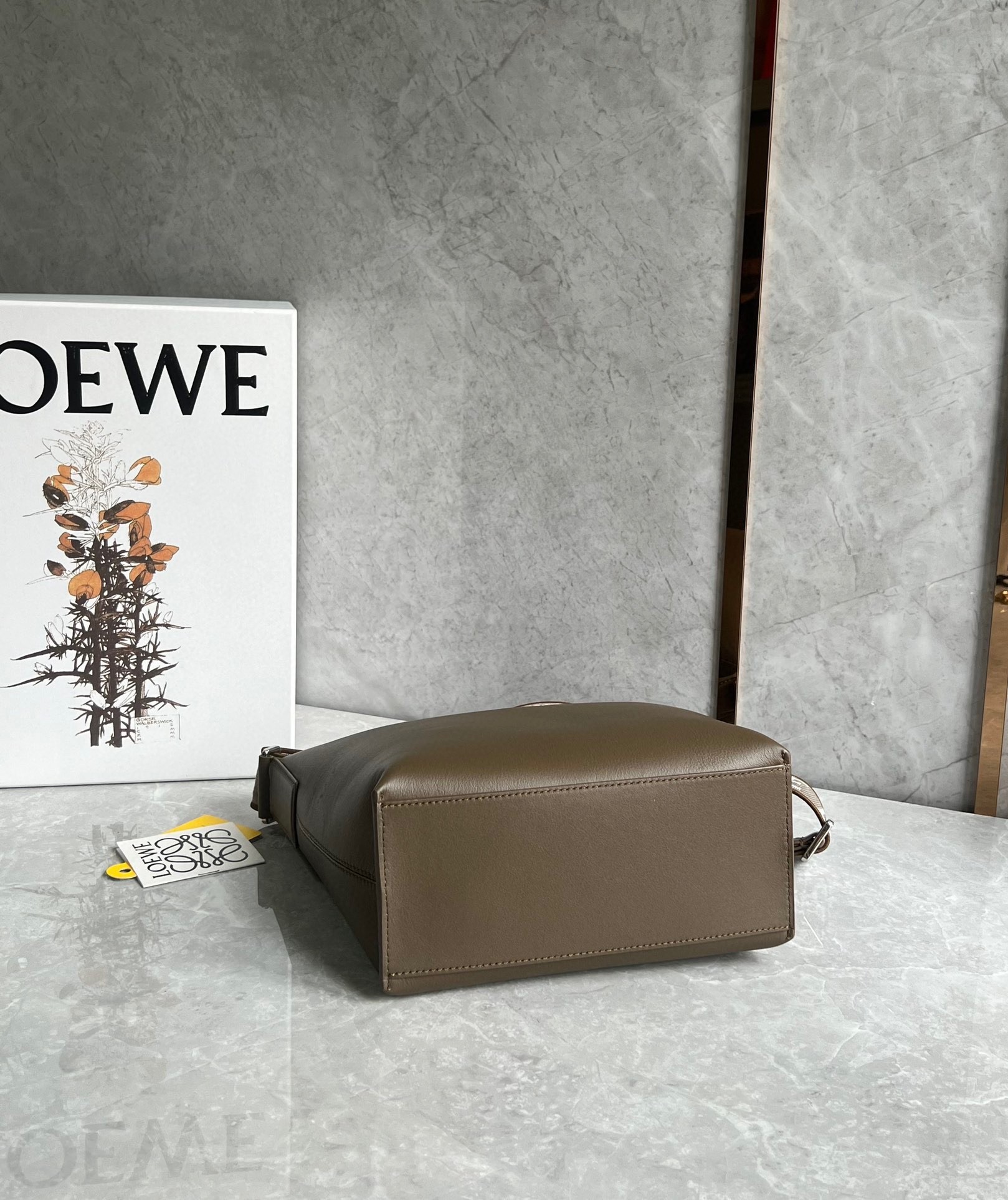 Loewe Cubi Small Bag in Winter Brown Calfskin and Jacquard 151