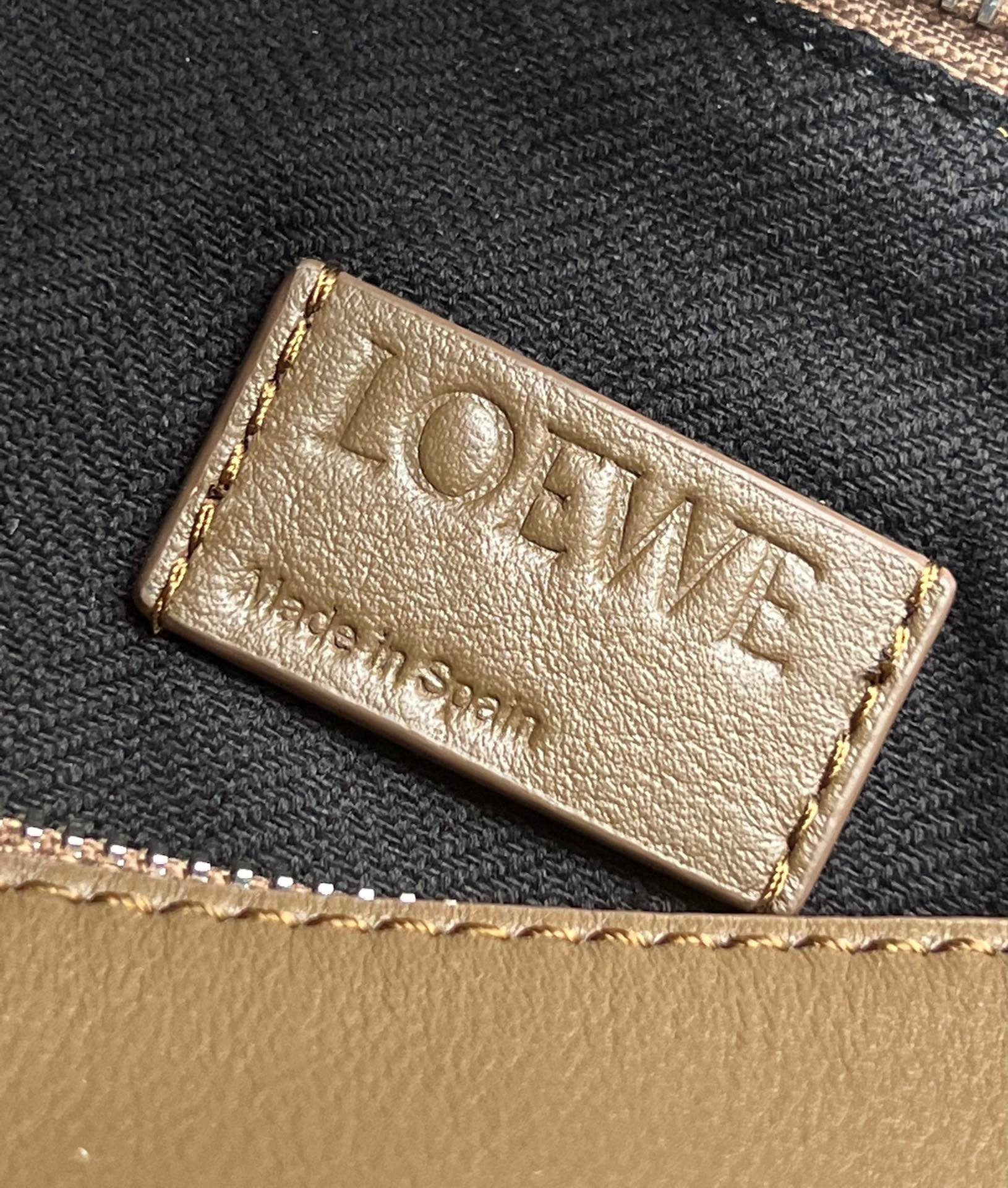 Loewe Cubi Small Bag in Winter Brown Calfskin and Jacquard 151