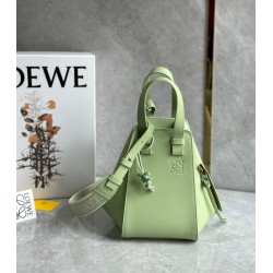 Loewe Compact Hammock Bag in Lime Green Satin Calfskin 555