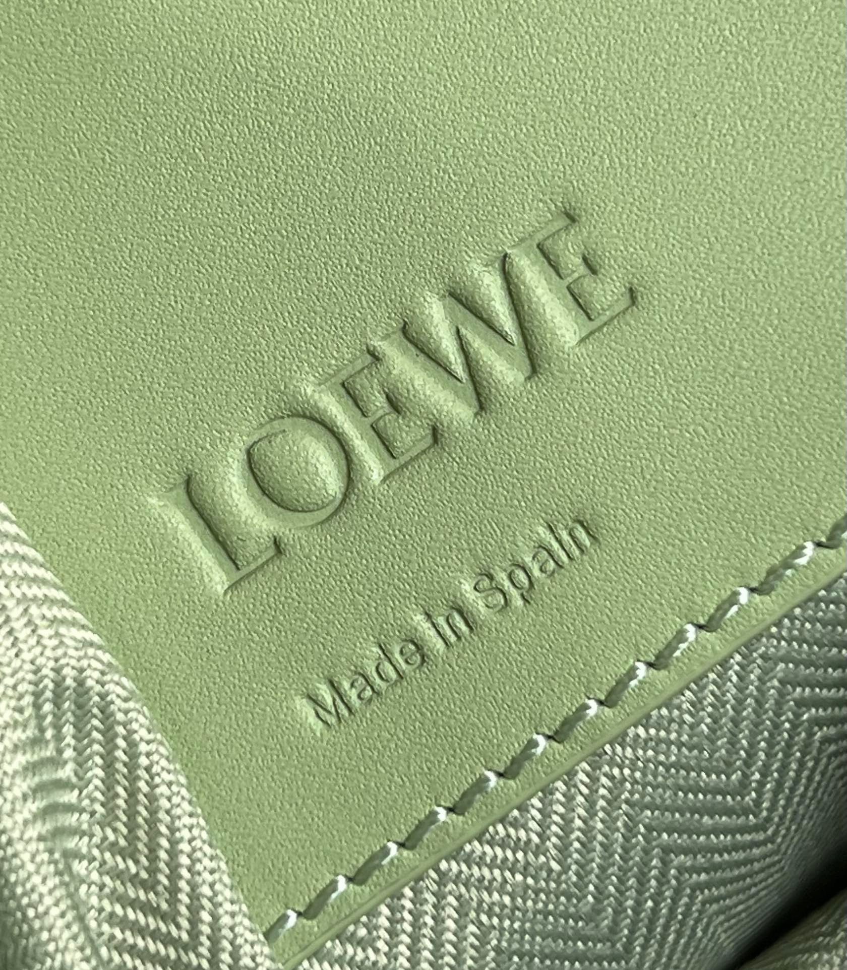 Loewe Compact Hammock Bag in Lime Green Satin Calfskin 555