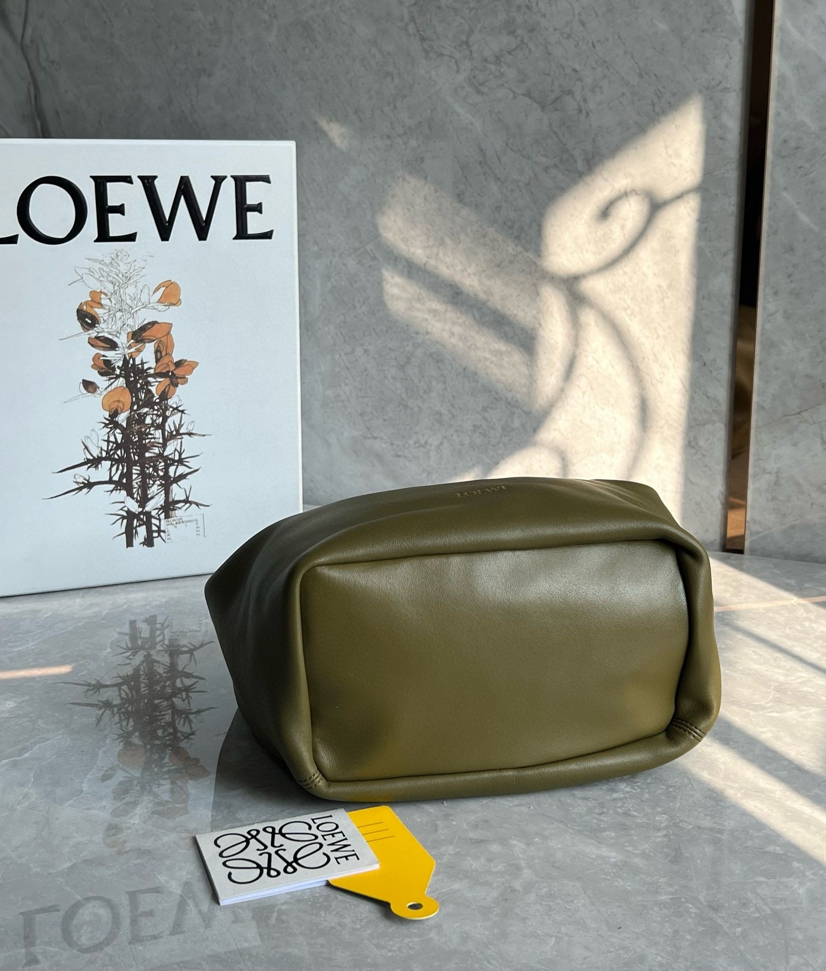 Loewe Small Squeeze Bag in Olive Nappa Lambskin 587