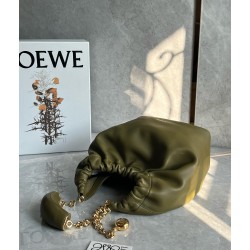 Loewe Small Squeeze Bag in Olive Nappa Lambskin 587