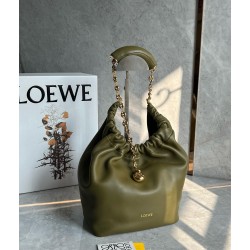 Loewe Small Squeeze Bag in Olive Nappa Lambskin 587