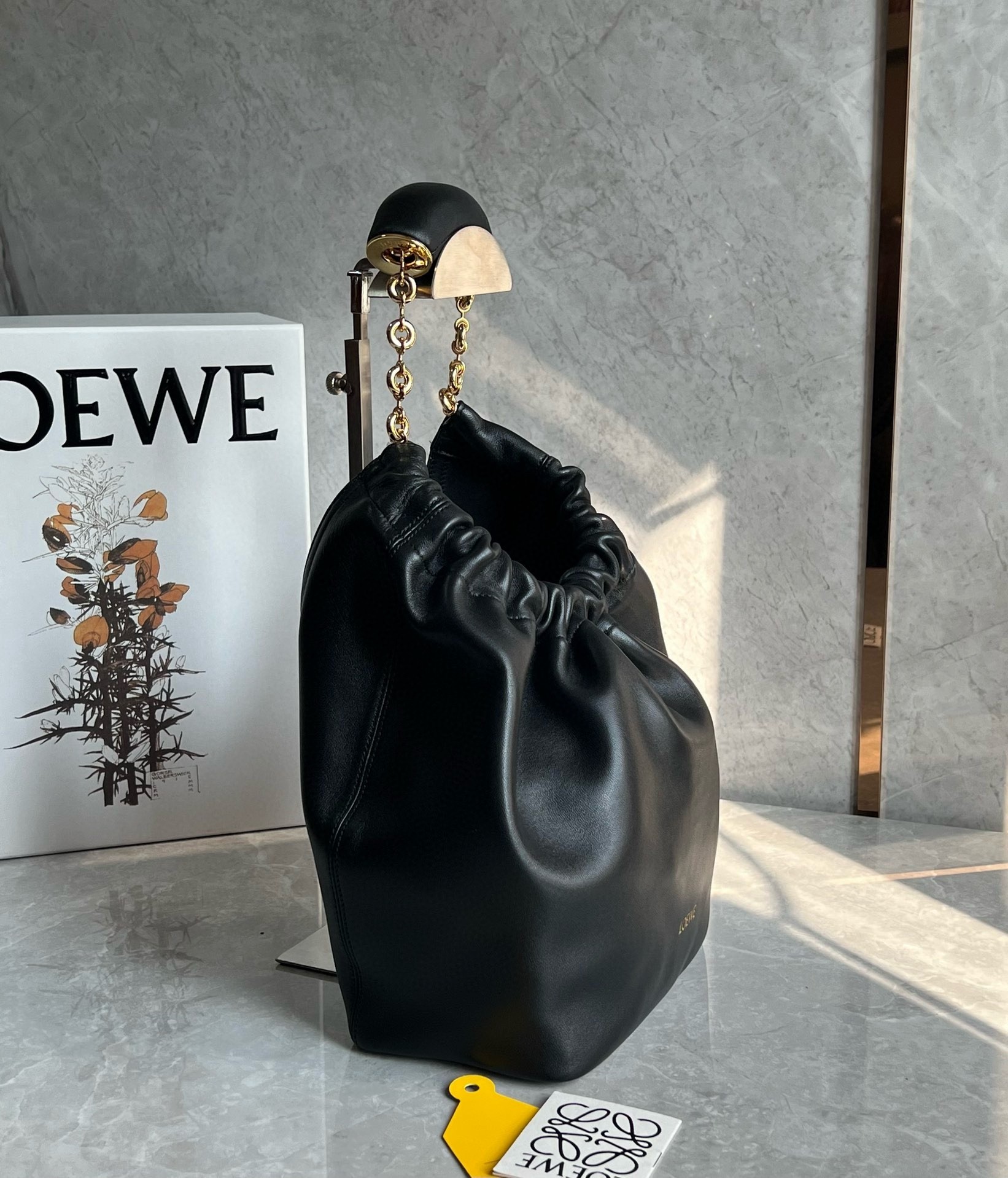 Loewe Small Squeeze Bag in Black Nappa Lambskin 667