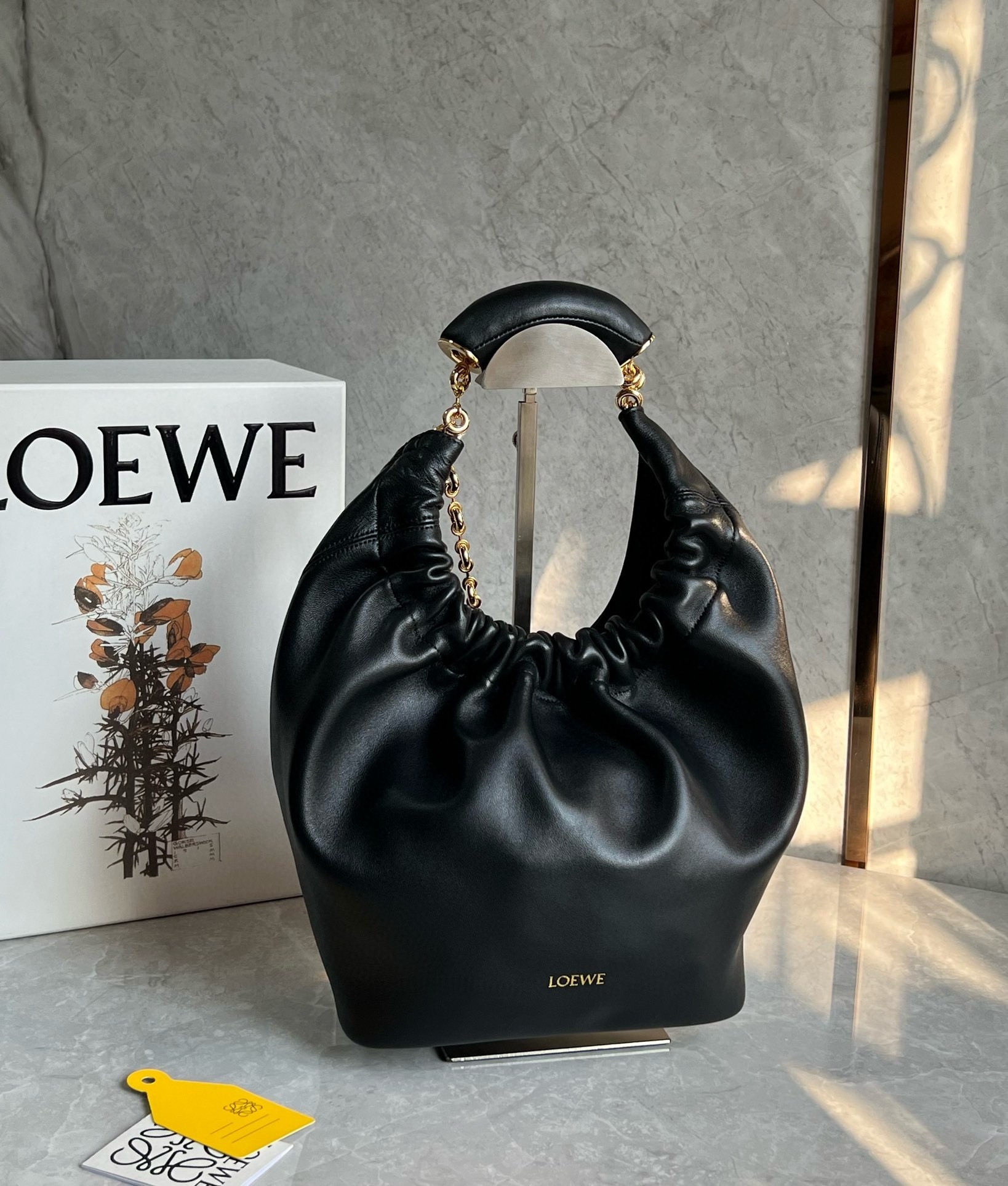 Loewe Small Squeeze Bag in Black Nappa Lambskin 667