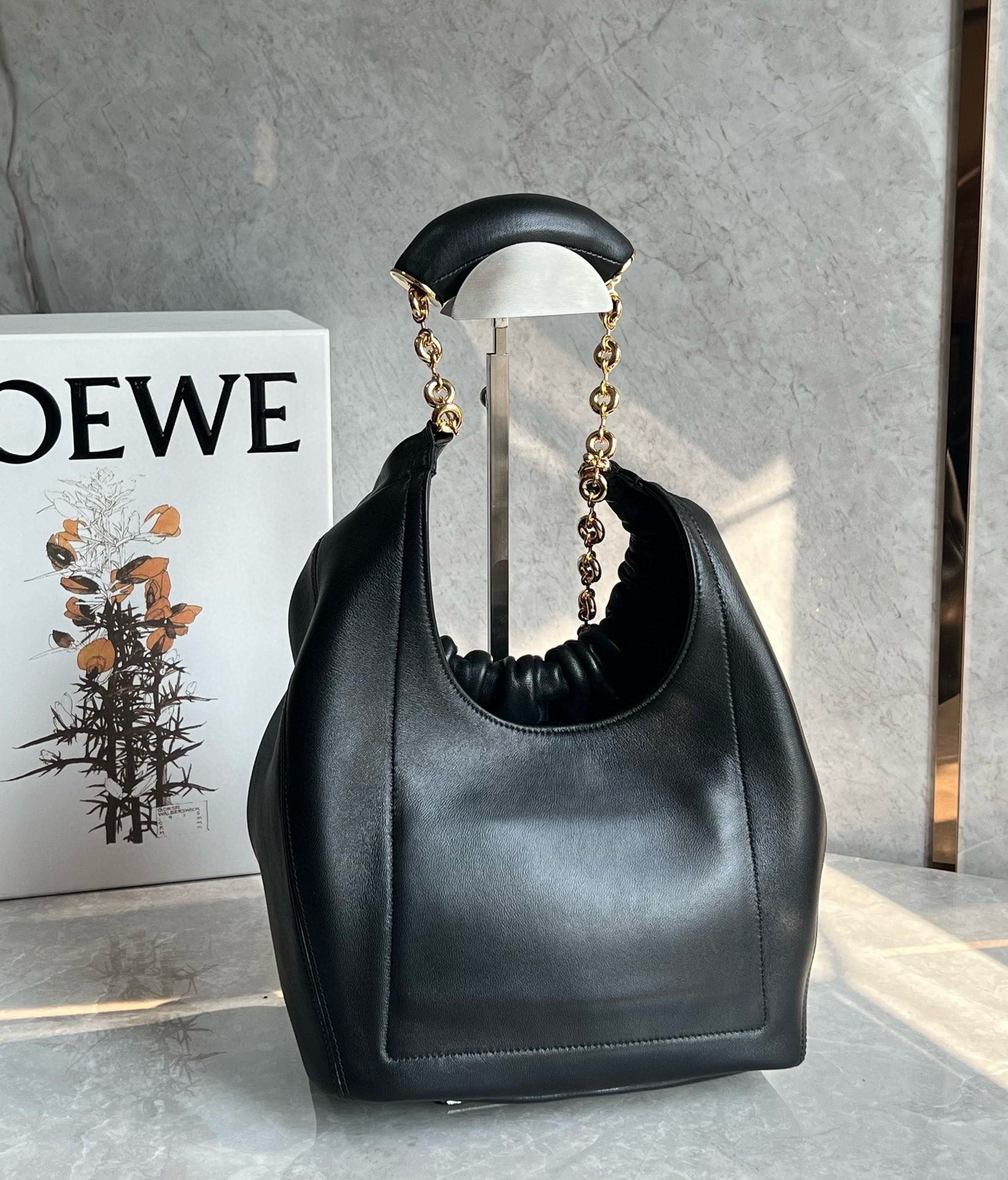 Loewe Small Squeeze Bag in Black Nappa Lambskin 667