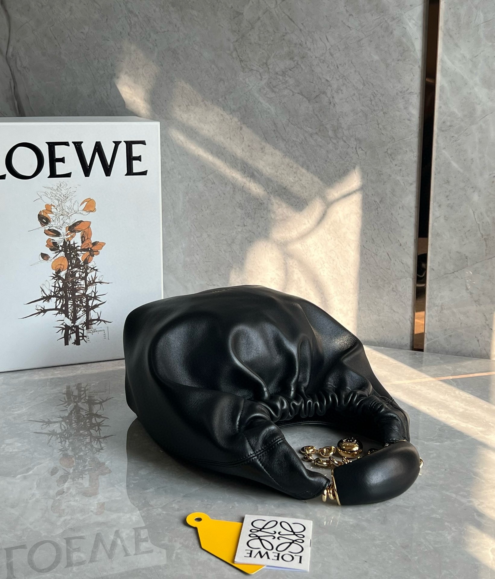 Loewe Small Squeeze Bag in Black Nappa Lambskin 667